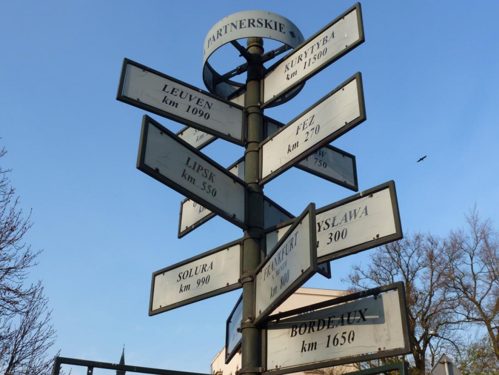 panneau avec les villes du monde