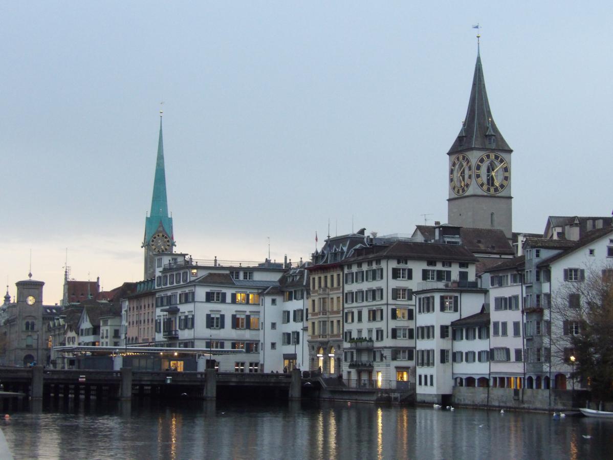 Promenade dans Zürich, en fin de journée