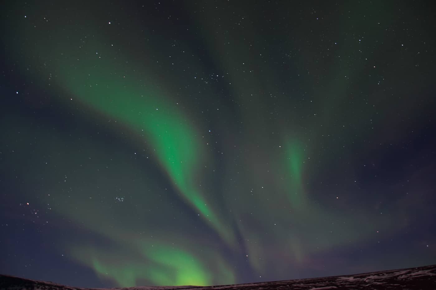 aurores boréales en Islande du Nord