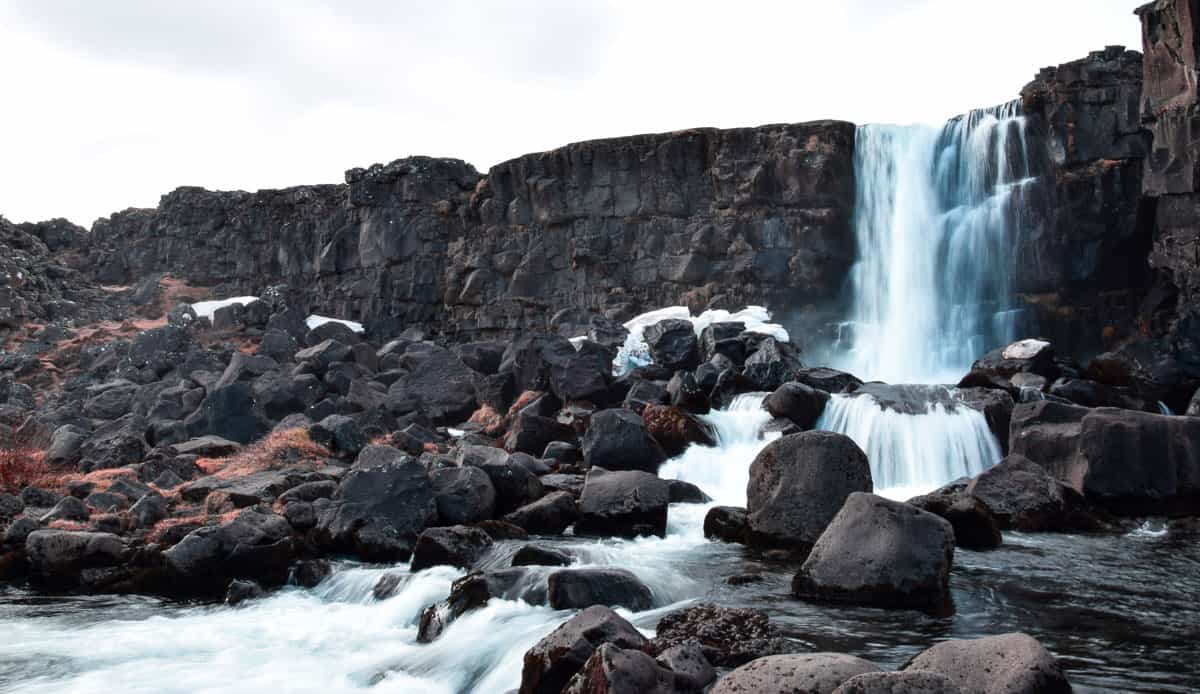 chutes d'oxararfoss dans le cercle d'or