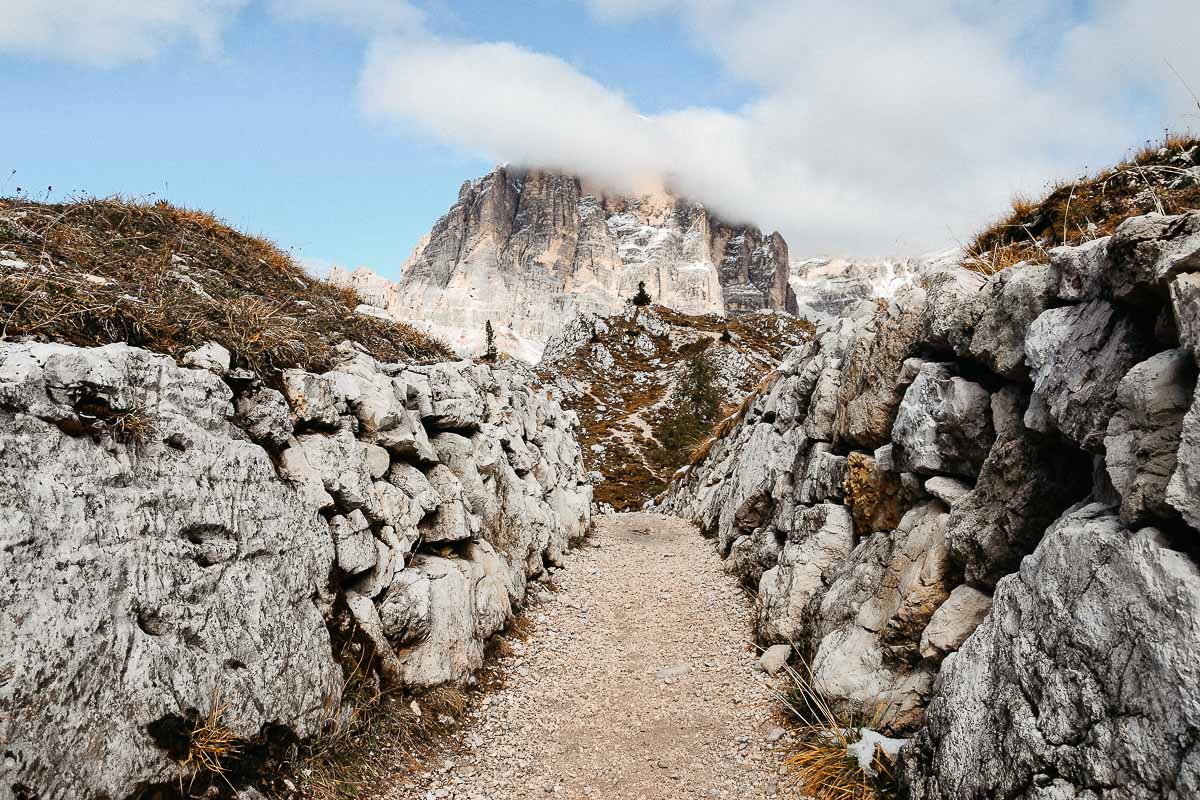 sentier des tranchées cinque torri